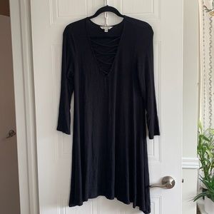American Eagle V-neck Ribbed Long Sleeve Dress